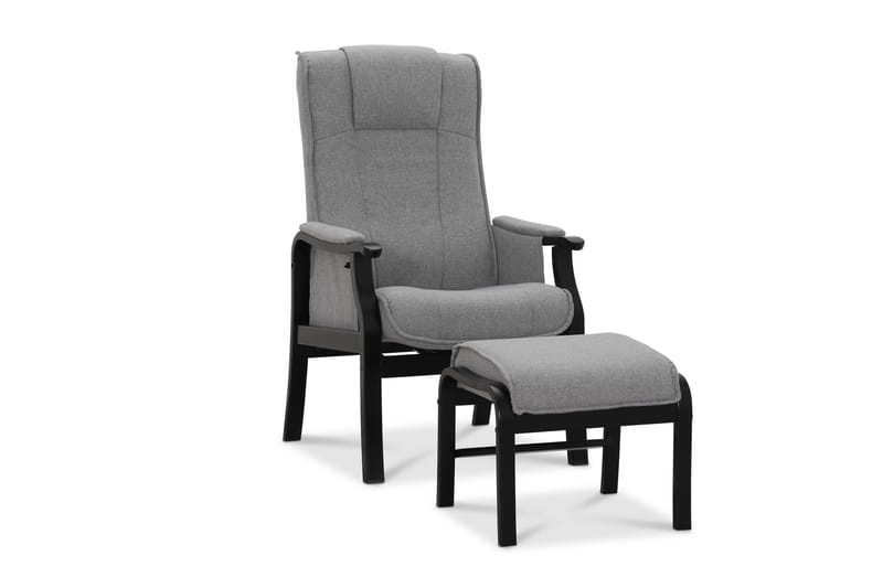 Vanlig lenestol uten armlener Saika Lenestol Lysegrå - Møbler - Stoler - Lenestoler - Lenestol med fotskammel