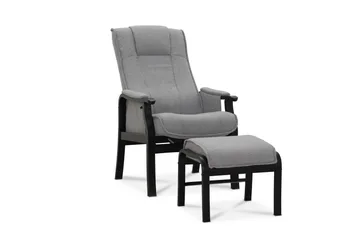 Vanlig lenestol uten armlener Saika Lenestol Lysegrå - Møbler - Stoler - Lenestoler - Lenestol med fotskammel