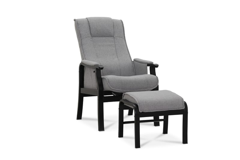 Vanlig lenestol uten armlener Saika Lenestol Lysegrå - Møbler - Stoler - Lenestoler - Lenestol med fotskammel