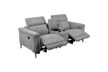 Vanlig reclinerstol Loft24 Dobbel reclinerstol Loft24 Lund Grå 100 % polyester - Møbler - Stoler - Lenestoler - Liggestol