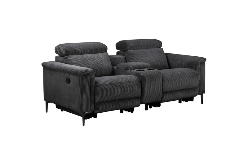 Vanlig reclinerstol Loft24 Dobbel reclinerstol Loft24 Lund Grå1 100 % polyester