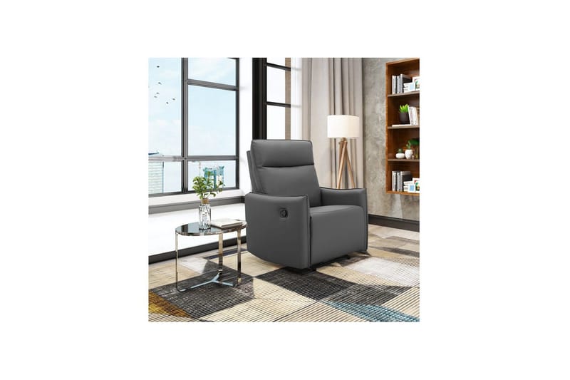 Vanlig reclinerstol Loft24 Reclinerstol Loft24 Lugo Grå Konstläder - Møbler - Stoler - Lenestoler - Liggestol