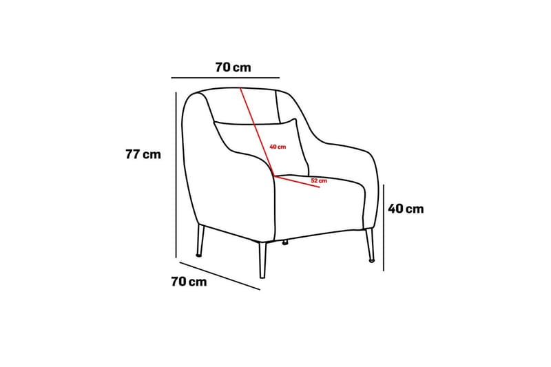 Wenus Lenestol - Antrasitt - Møbler - Stoler - Lenestoler