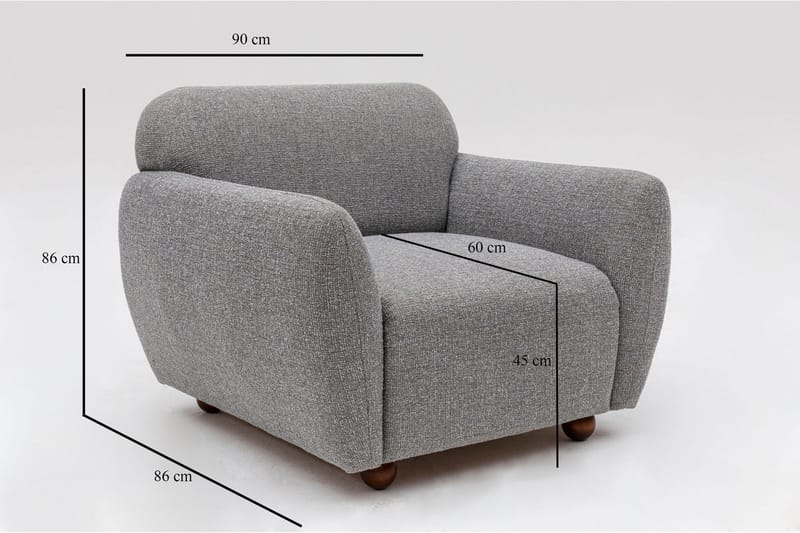 Whitecliffs Lenestol - Lys grå - Møbler - Stoler - Lenestoler