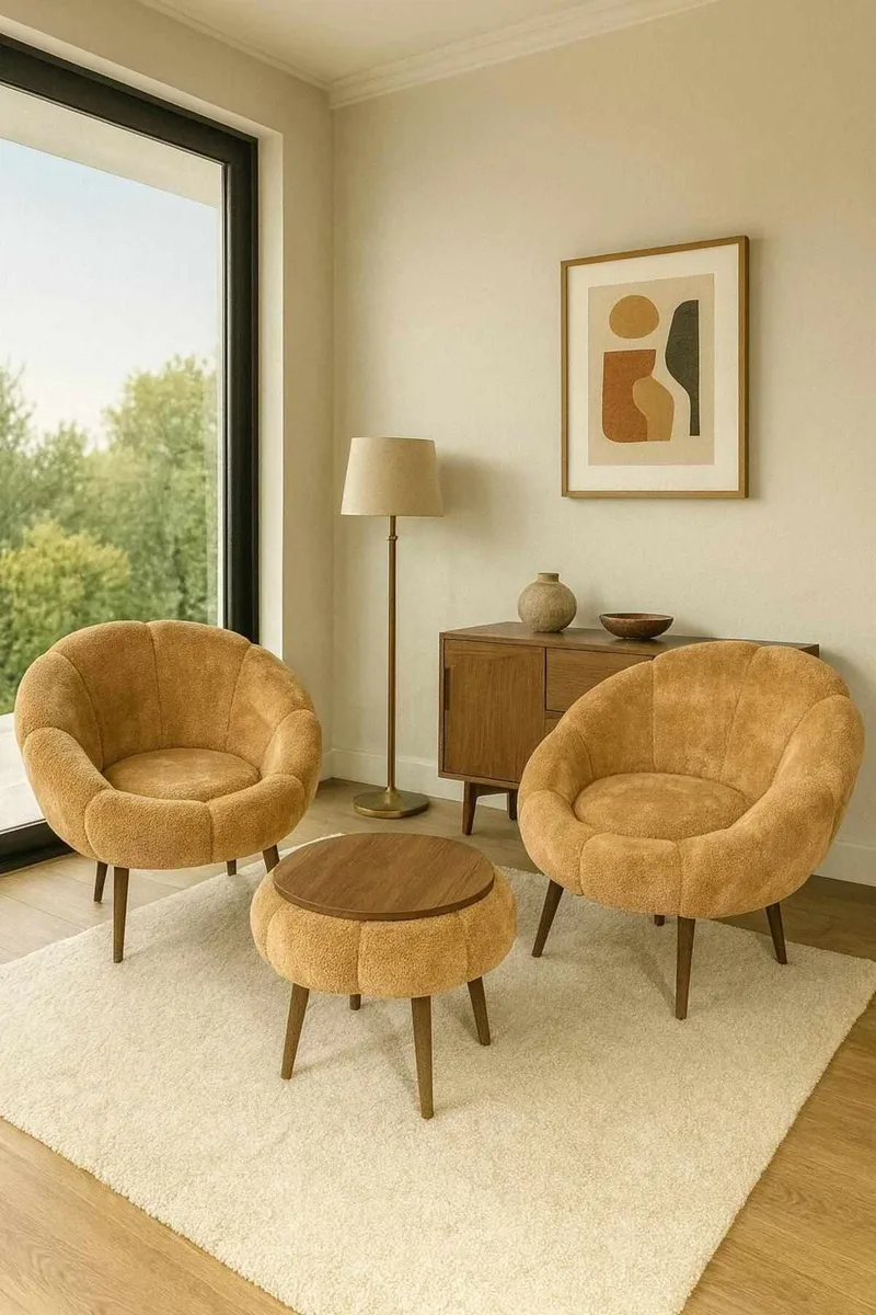 Wing Chair & Coffee Table Set (3 Pieces) Atelier Del Sofa