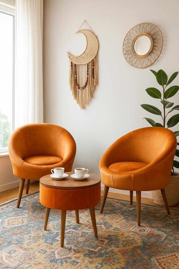 Wing Chair & Coffee Table Set (3 Pieces) Atelier Del Sofa - Møbler - Stoler - Lenestoler
