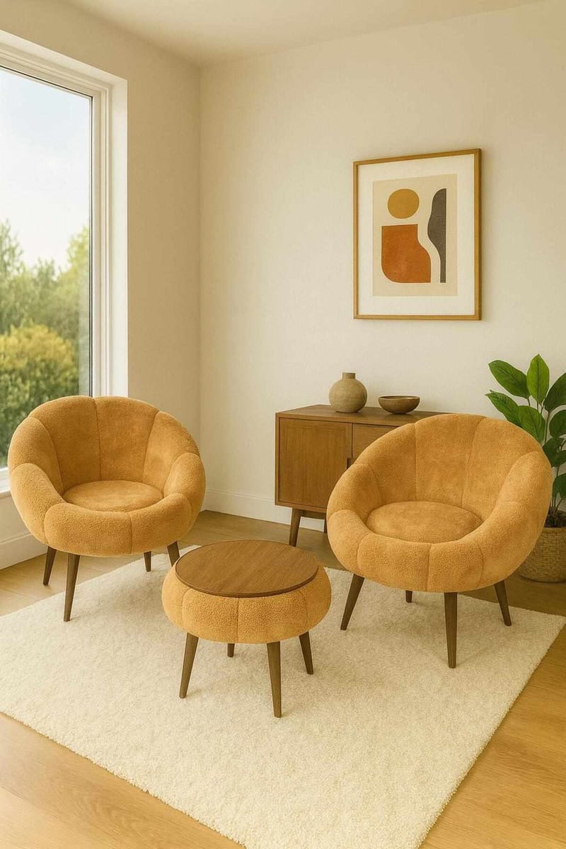 Wing Chair & Coffee Table Set (3 Pieces) Atelier Del Sofa - Møbler - Stoler - Lenestoler