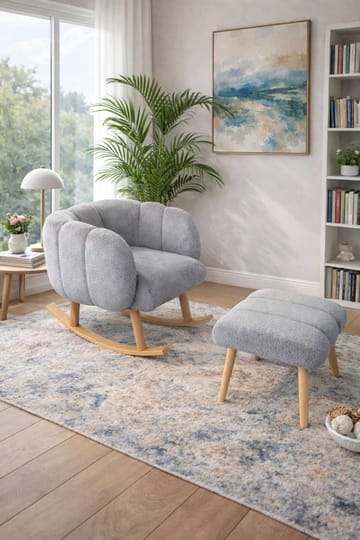 Wing Chair & Pouffe Set (2 Pieces) Atelier Del Sofa - Møbler - Stoler - Lenestoler