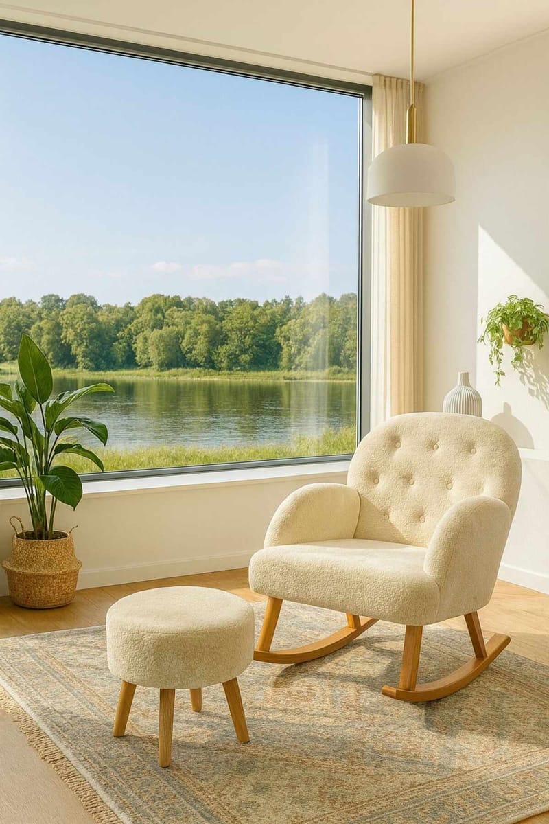 Wing Chair & Pouffe Set (2 Pieces) Atelier Del Sofa - Møbler - Stoler - Lenestoler