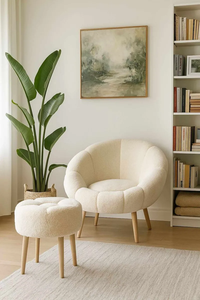 Wing Chair & Pouffe Set (2 Pieces) Atelier Del Sofa