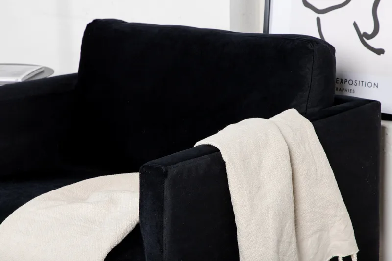 Zoom Lenestol - Svart - Møbler - Stoler - Lenestoler - Fløyelslenestol