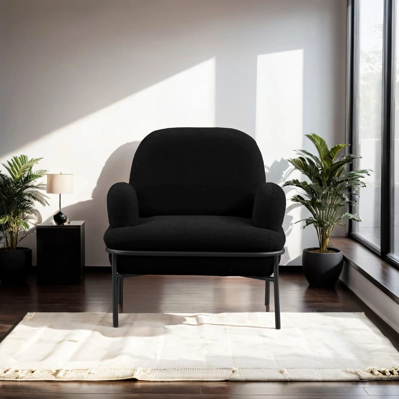 Zyricus lenestol Teddy - Svart - Møbler - Stoler - Lenestoler - Ørelappstol