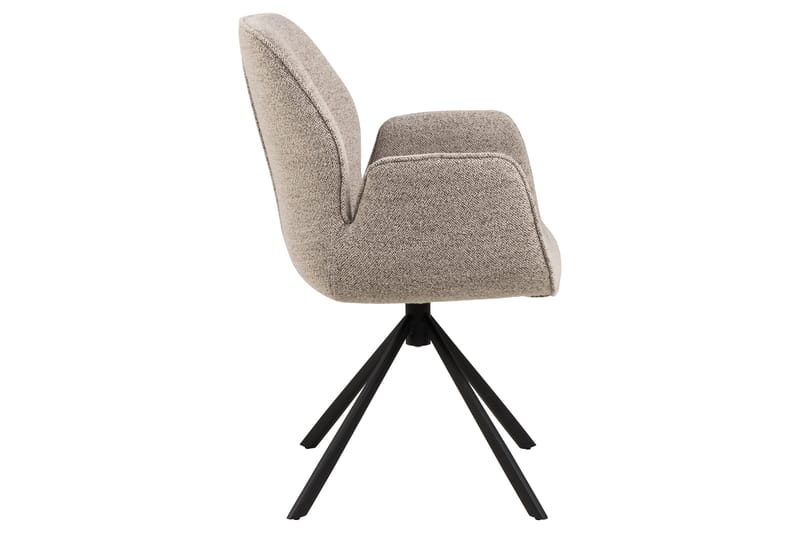 Lipie Spisestol i Bouclé med Metallben - Beige - Møbler - Stoler - Spisestuestoler & kjøkkenstoler