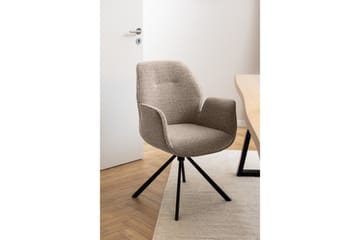 Lipie Spisestol i Bouclé med Metallben - Beige - Møbler - Stoler - Spisestuestoler & kjøkkenstoler