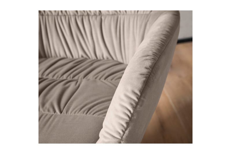 Lounge & Cocktail Stol Wohnling koselig fløyelstrukket, med armlener, moderne stil Beige - Beige - Møbler - Stoler - Lenestoler