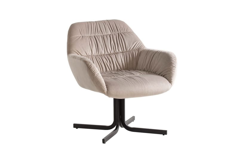 Lounge & Cocktail Stol Wohnling koselig fløyelstrukket, med armlener, moderne stil Beige - Beige - Møbler - Stoler - Lenestoler
