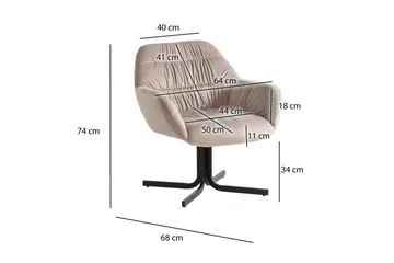 Lounge & Cocktail Stol Wohnling koselig fløyelstrukket, med armlener, moderne stil Beige - Beige - Møbler - Stoler - Lenestoler