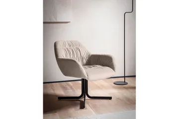 Lounge & Cocktail Stol Wohnling koselig fløyelstrukket, med armlener, moderne stil Beige - Beige - Møbler - Stoler - Lenestoler