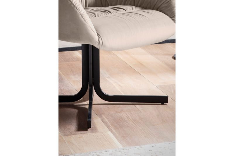 Lounge & Cocktail Stol Wohnling koselig fløyelstrukket, med armlener, moderne stil Beige - Beige - Møbler - Stoler - Lenestoler