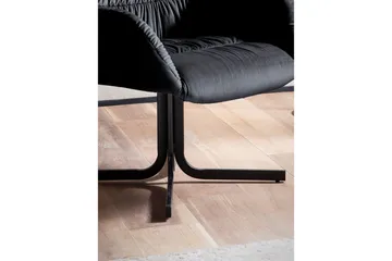 Lounge & Cocktail Stol Wohnling koselig fløyelstrukket, med armlener, moderne stil Svart - Svart - Møbler - Stoler - Lenestoler