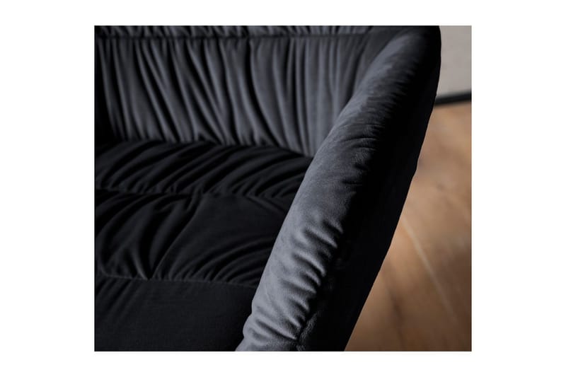 Lounge & Cocktail Stol Wohnling koselig fløyelstrukket, med armlener, moderne stil Svart - Svart - Møbler - Stoler - Lenestoler