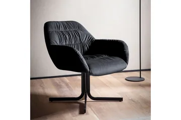 Lounge & Cocktail Stol Wohnling koselig fløyelstrukket, med armlener, moderne stil Svart - Svart - Møbler - Stoler - Lenestoler