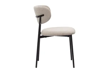 Lucy Spisestol - Greige bouclé / Metallben svart - Møbler - Stoler - Spisestuestoler & kjøkkenstoler