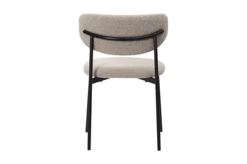 Lucy Spisestol - Greige bouclé / Metallben svart - Møbler - Stoler - Spisestuestoler & kjøkkenstoler