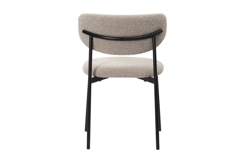 Lucy Spisestol - Greige bouclé / Metallben svart - Møbler - Stoler - Spisestuestoler & kjøkkenstoler