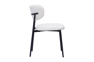 Lucy Spisestol - Hvit bouclé / Metallben svart - Møbler - Stoler - Spisestuestoler & kjøkkenstoler