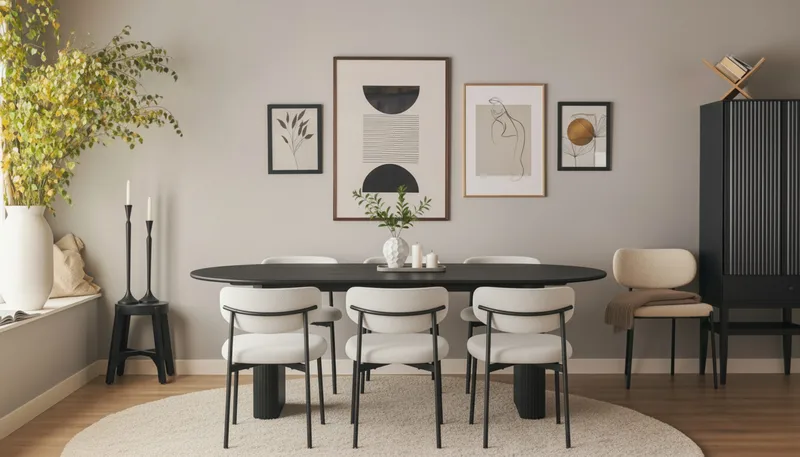 Lucy Spisestol - Hvit bouclé / Metallben svart - Møbler - Stoler - Spisestuestoler & kjøkkenstoler