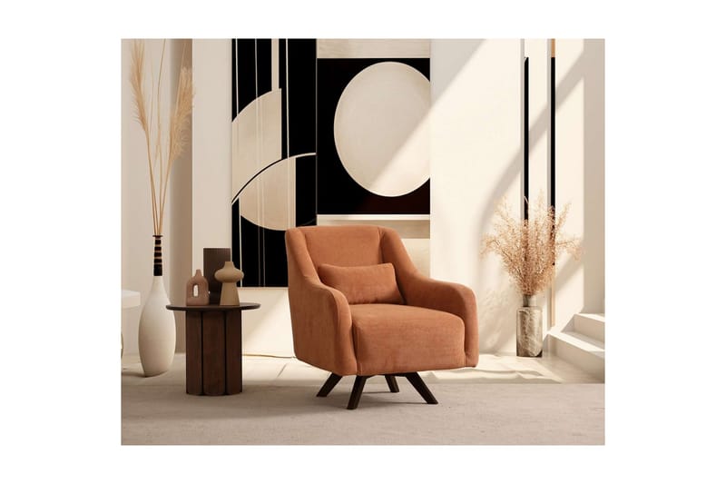 Malkiat Lounge lenestol - Oransje/Svart - Møbler - Stoler - Lenestoler