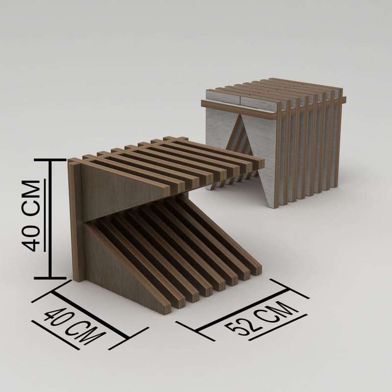 Matira Puff 51 cm - Naturlig tre - Møbler - Stoler - Krakk