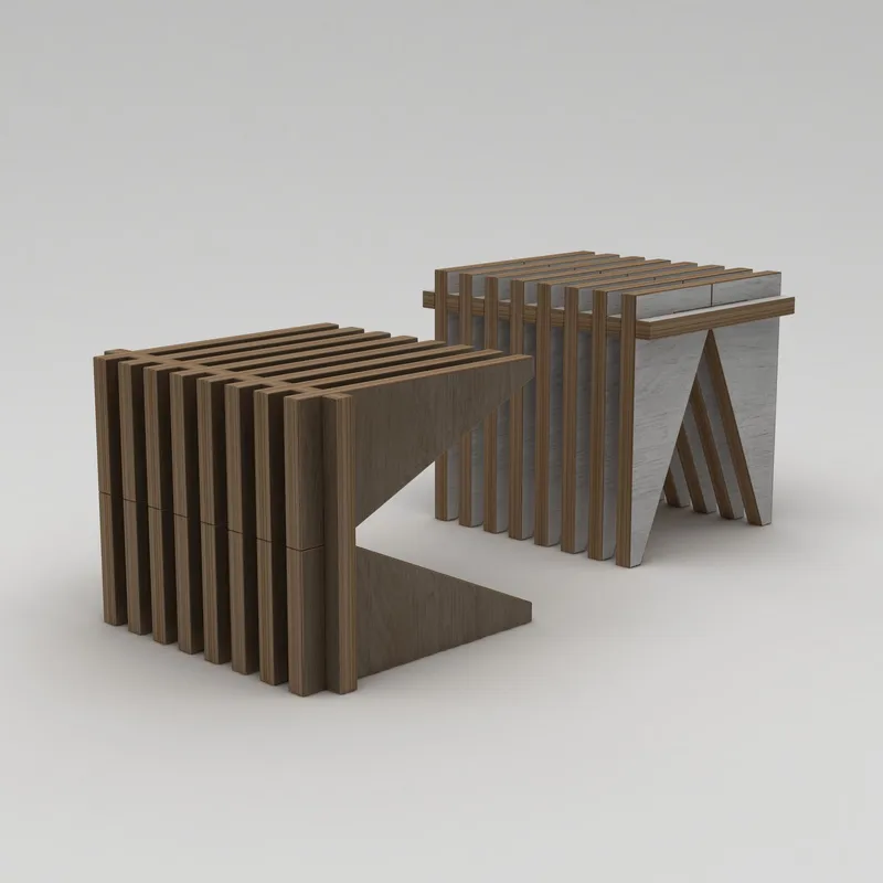 Matira Puff 51 cm, Naturlig tre