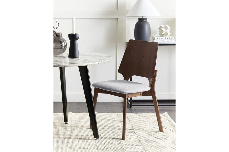 Matsalsstol Beliani Abee set om 2 Grå-Ljust Trä Light grey VALUE_MISSING_1 - Møbler - Stoler - Spisestuestoler & kjøkkenstoler