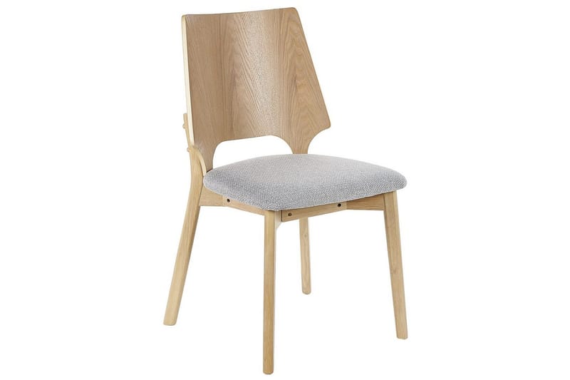 Matsalsstol Beliani Abee set om 2 Grå-Ljust Trä Light grey VALUE_MISSING_2 - Møbler - Stoler - Spisestuestoler & kjøkkenstoler