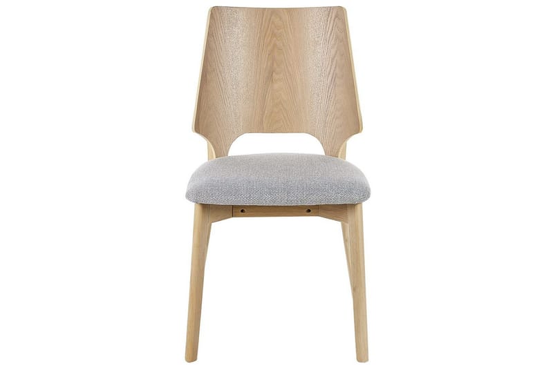 Matsalsstol Beliani Abee set om 2 Grå-Ljust Trä Light grey VALUE_MISSING_2 - Møbler - Stoler - Spisestuestoler & kjøkkenstoler