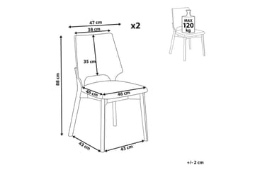 Matsalsstol Beliani Abee set om 2 Grå-Ljust Trä Light grey VALUE_MISSING_2 - Møbler - Stoler - Spisestuestoler & kjøkkenstoler