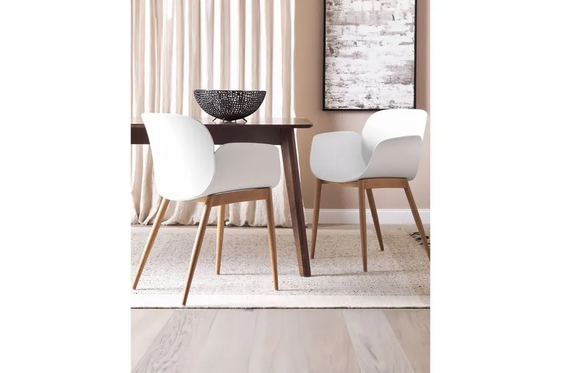 Matsalsstol Beliani Abilene set om 2 White - Møbler - Stoler - Spisestuestoler & kjøkkenstoler