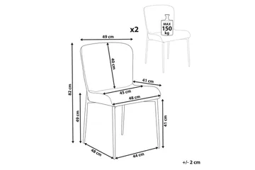 Matsalsstol Beliani Ada set om 2 Light grey - Møbler - Stoler - Spisestuestoler & kjøkkenstoler