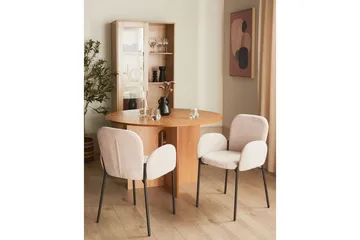Matsalsstol Beliani Albee set om 2 Beige - Møbler - Stoler - Spisestuestoler & kjøkkenstoler
