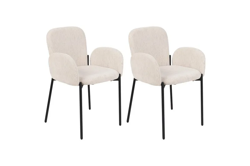Matsalsstol Beliani Albee set om 2 Beige