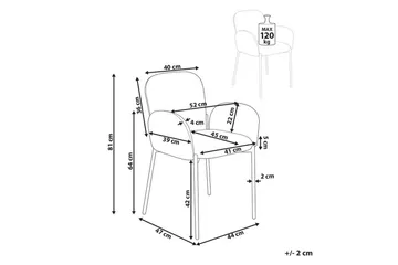 Matsalsstol Beliani Albee set om 2 Beige - Møbler - Stoler - Spisestuestoler & kjøkkenstoler