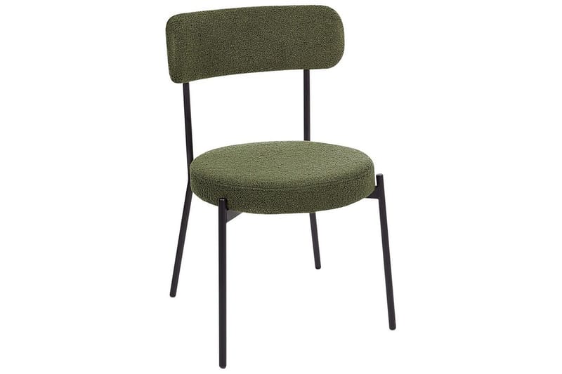 Matsalsstol Beliani Allison set om 2 Beige-Svart Dark green - Møbler - Stoler - Spisestuestoler & kjøkkenstoler