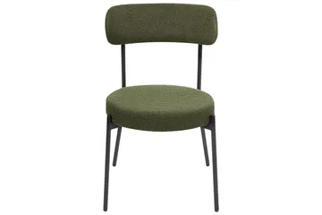 Matsalsstol Beliani Allison set om 2 Beige-Svart Dark green - Møbler - Stoler - Spisestuestoler & kjøkkenstoler