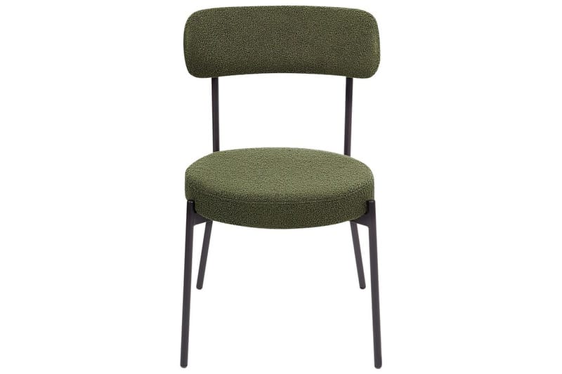 Matsalsstol Beliani Allison set om 2 Beige-Svart Dark green - Møbler - Stoler - Spisestuestoler & kjøkkenstoler