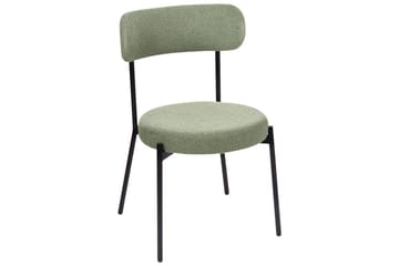 Matsalsstol Beliani Allison set om 2 Beige-Svart Light green - Møbler - Stoler - Spisestuestoler & kjøkkenstoler