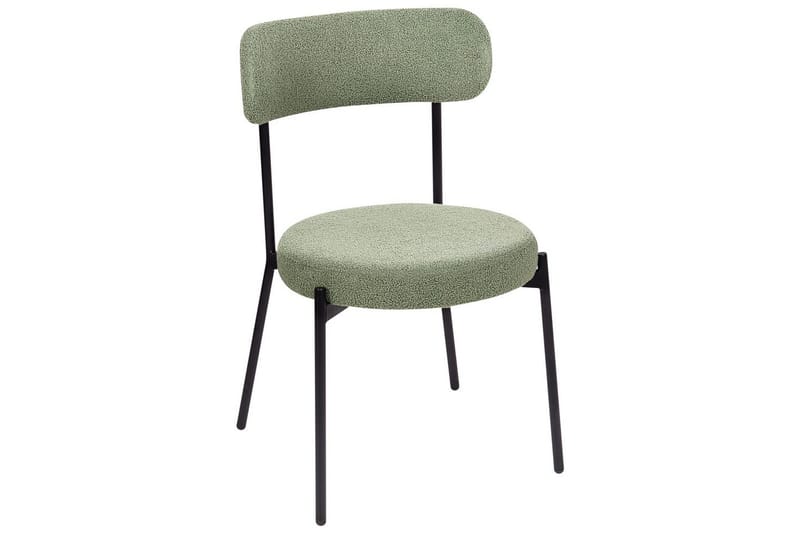 Matsalsstol Beliani Allison set om 2 Beige-Svart Light green - Møbler - Stoler - Spisestuestoler & kjøkkenstoler