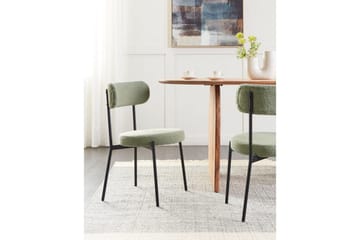 Matsalsstol Beliani Allison set om 2 Beige-Svart Light green - Møbler - Stoler - Spisestuestoler & kjøkkenstoler