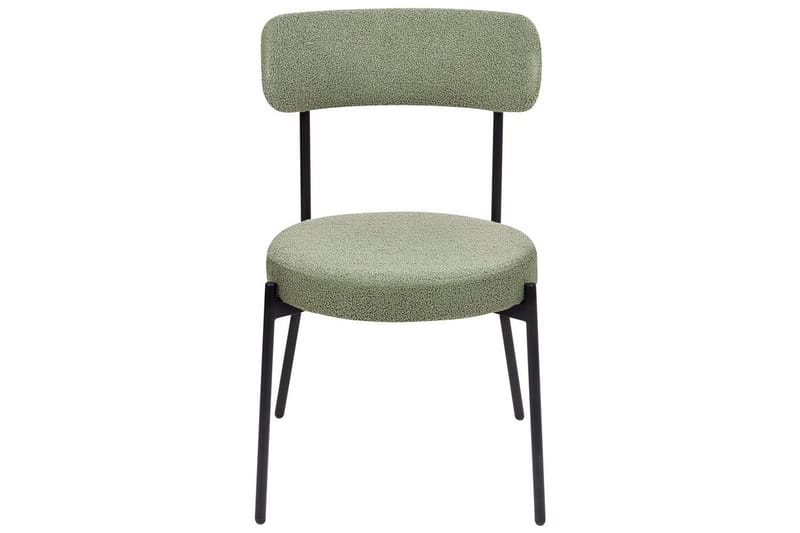 Matsalsstol Beliani Allison set om 2 Beige-Svart Light green - Møbler - Stoler - Spisestuestoler & kjøkkenstoler